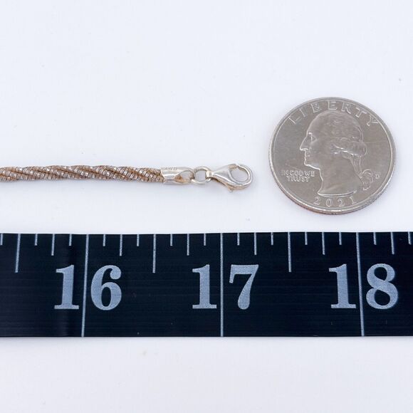 Vintage Italy Sterling Silver 925 2.3mm Twisted Chain Necklace 17" - Picture 2 of 3